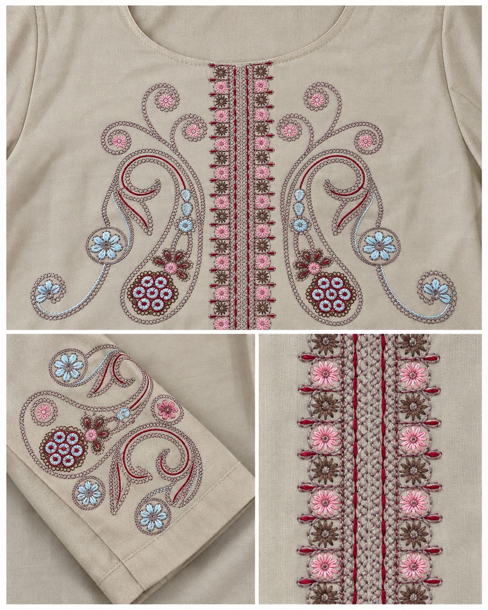 Rayon Paisley-Embroidered Short Top Only — 4 Colours, photo 4 of 5