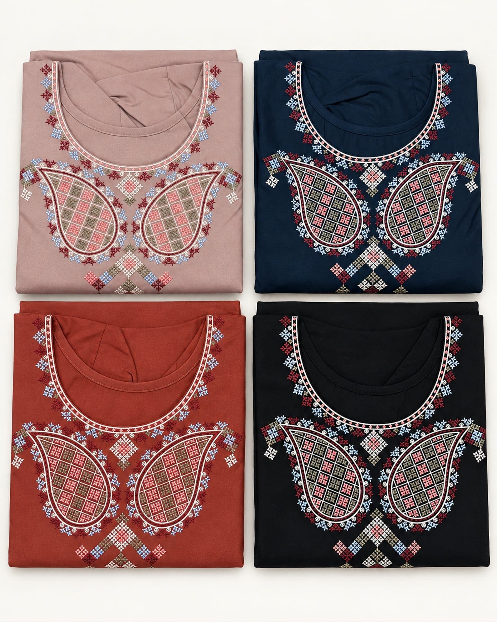 Rayon Paisley-Embroidered Short Top Only — 4 Colours, photo 5 of 5