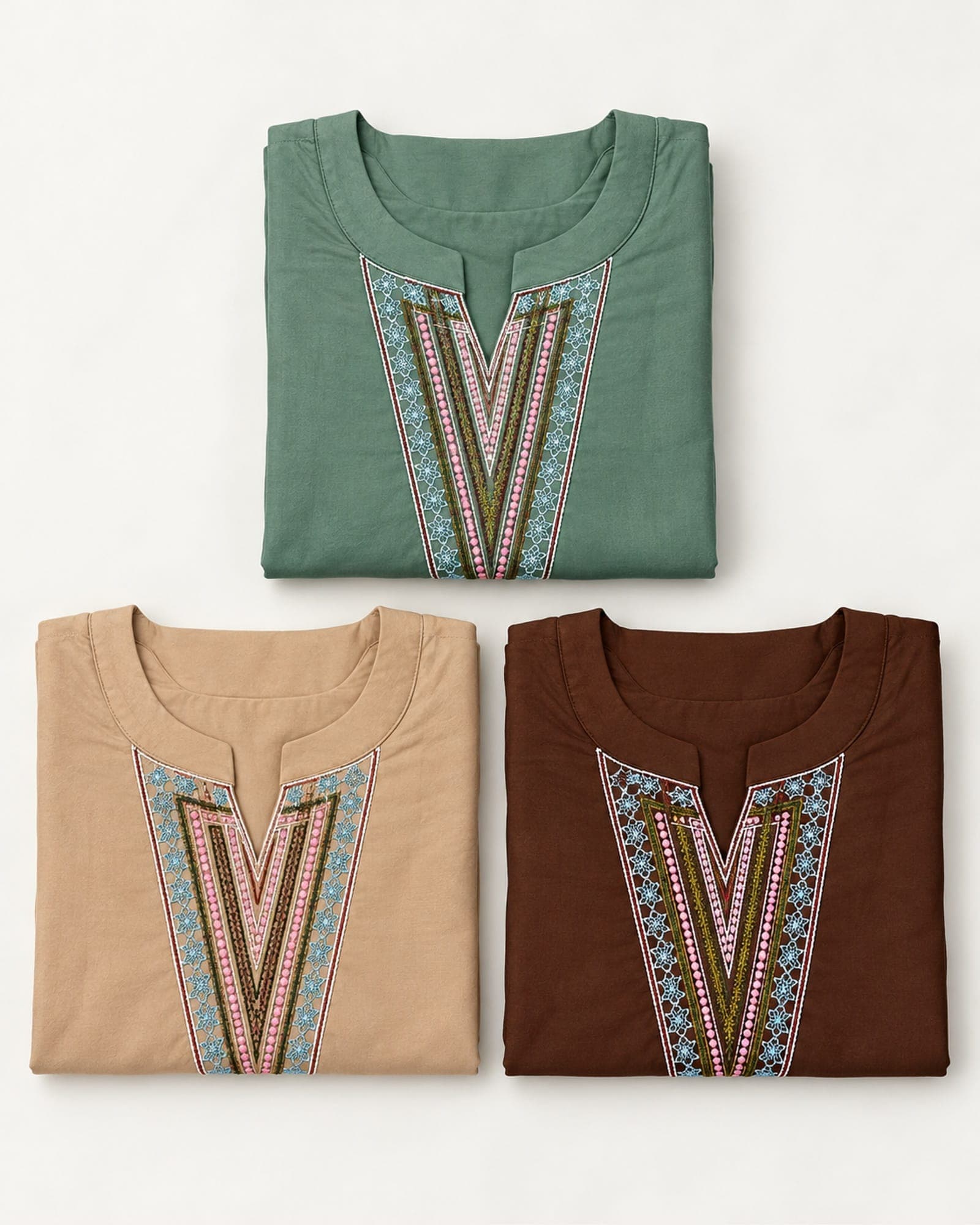 Embroidered Neckline & Floral-Sleeve Short Top Only — 3 Colours, photo 5 of 5