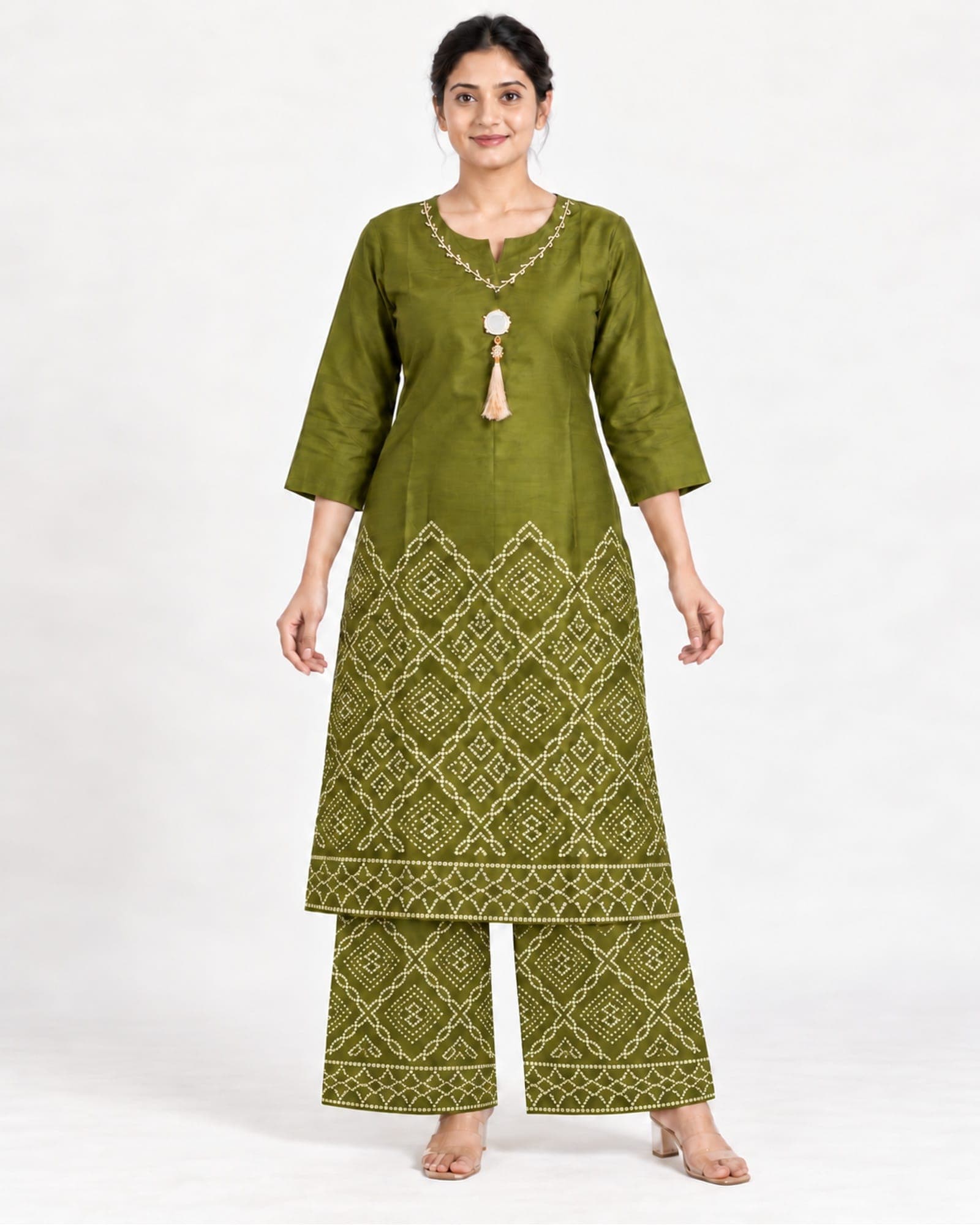 Geometric Print 2-Piece Kurti & Palazzo Set – 4 Colours